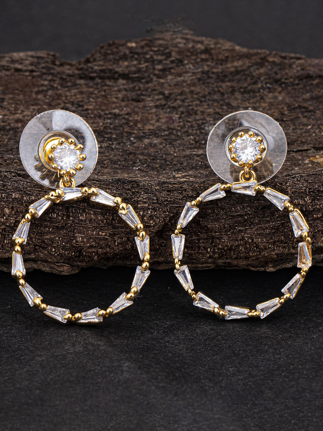 

Sukkhi Gold-Plated Circular Drop Earrings