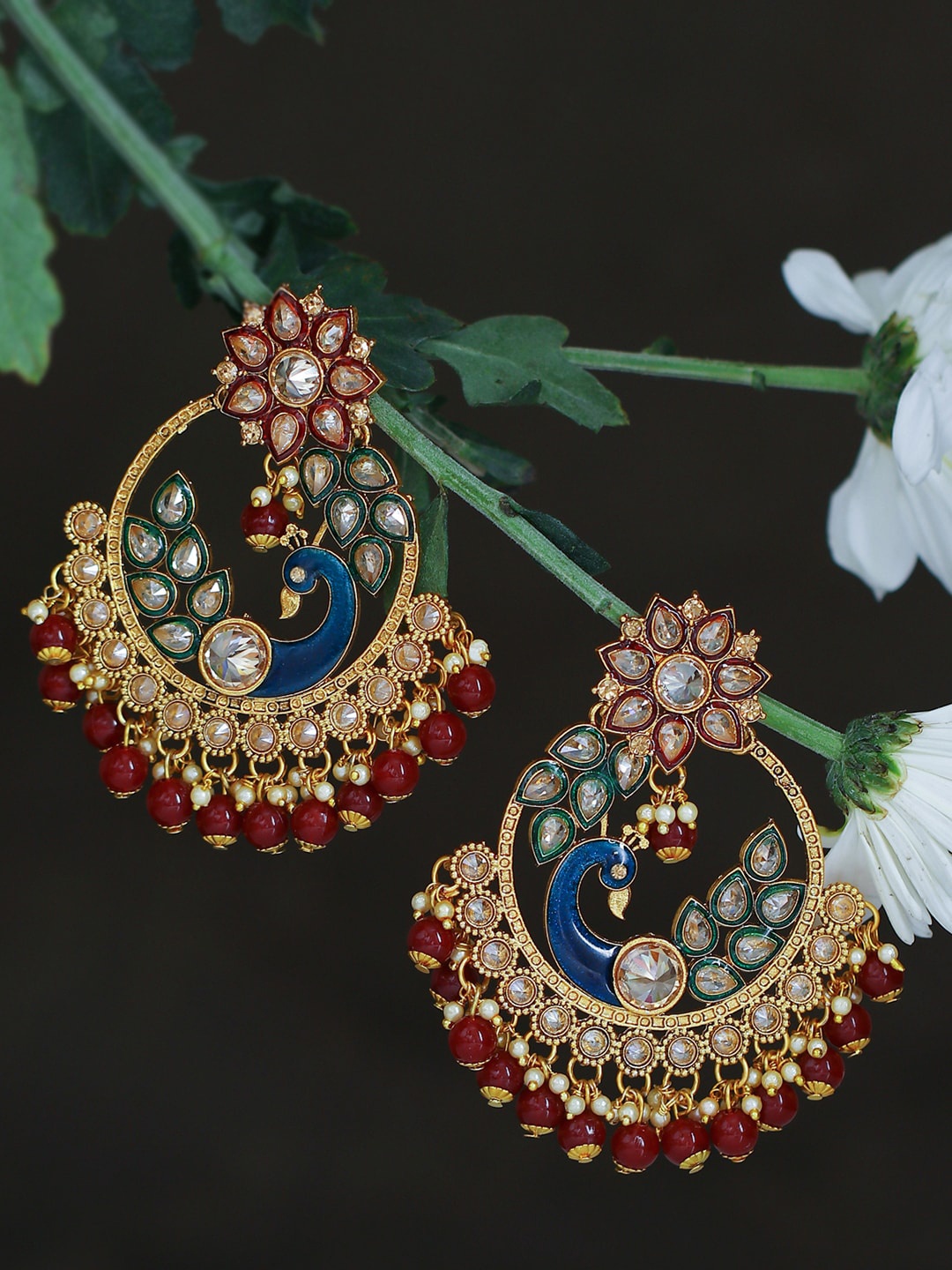 

Sukkhi Gold-Plated Contemporary Chandbalis Earrings