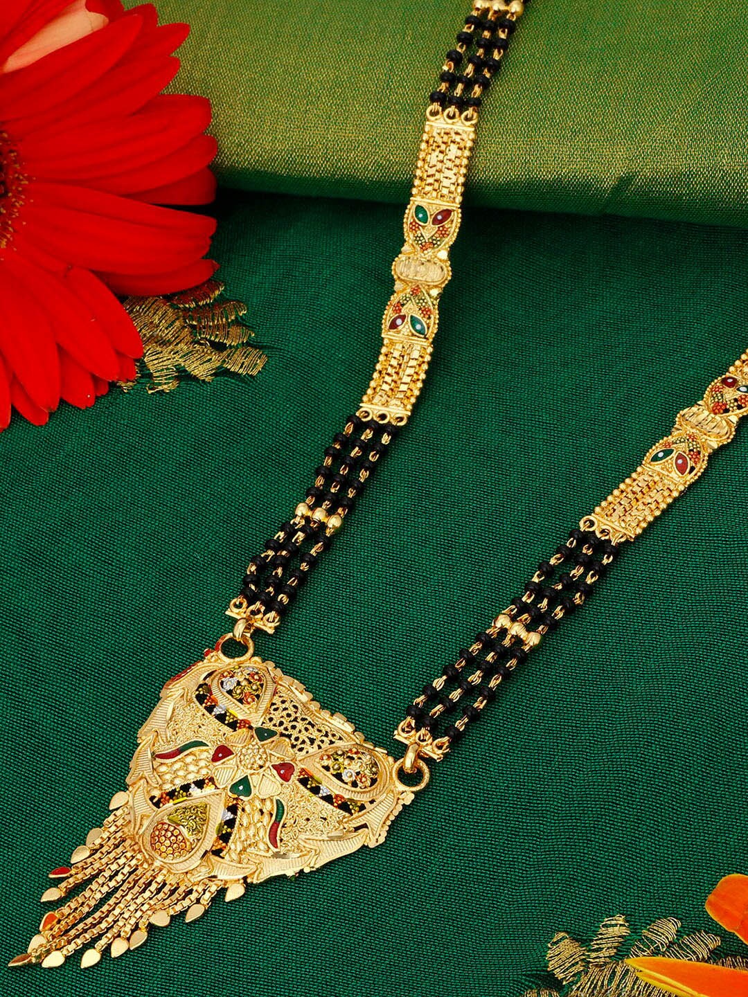 

Sukkhi Gold-Plated Beaded Mangalsutra