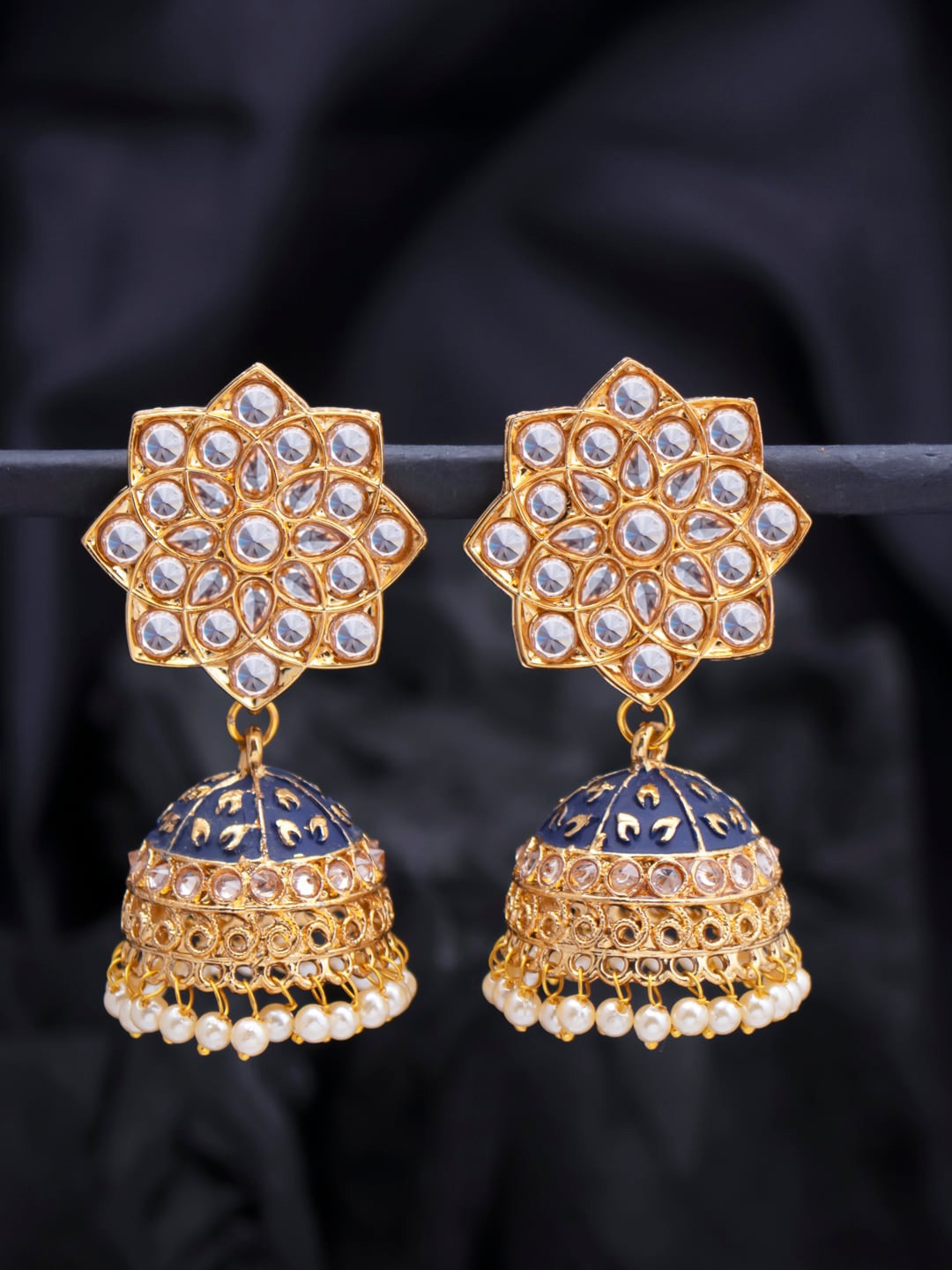 

Sukkhi Gold-Plated Contemporary Jhumkas Earrings, Purple