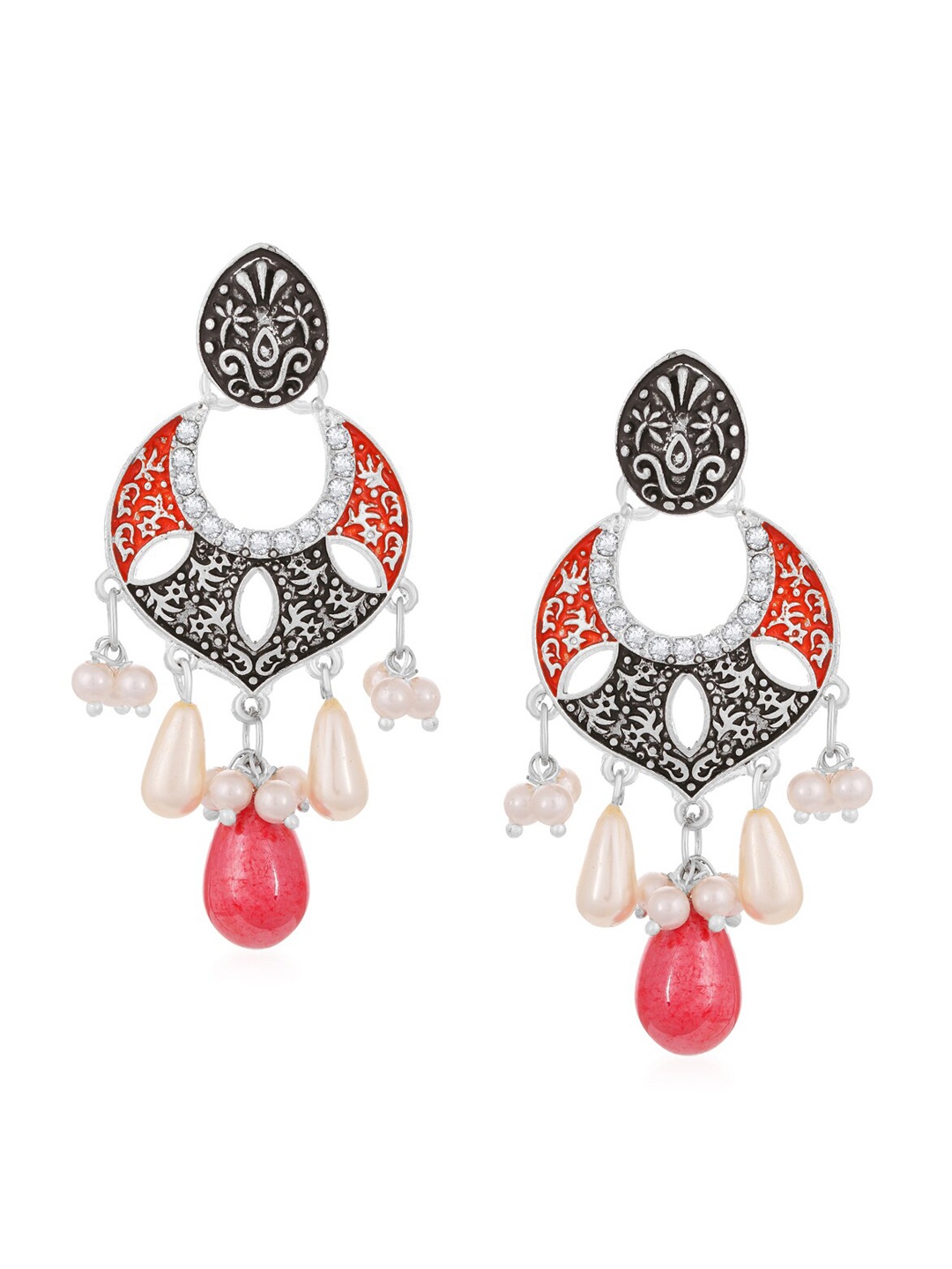 

Sukkhi Silver-Plated Drop Earrings