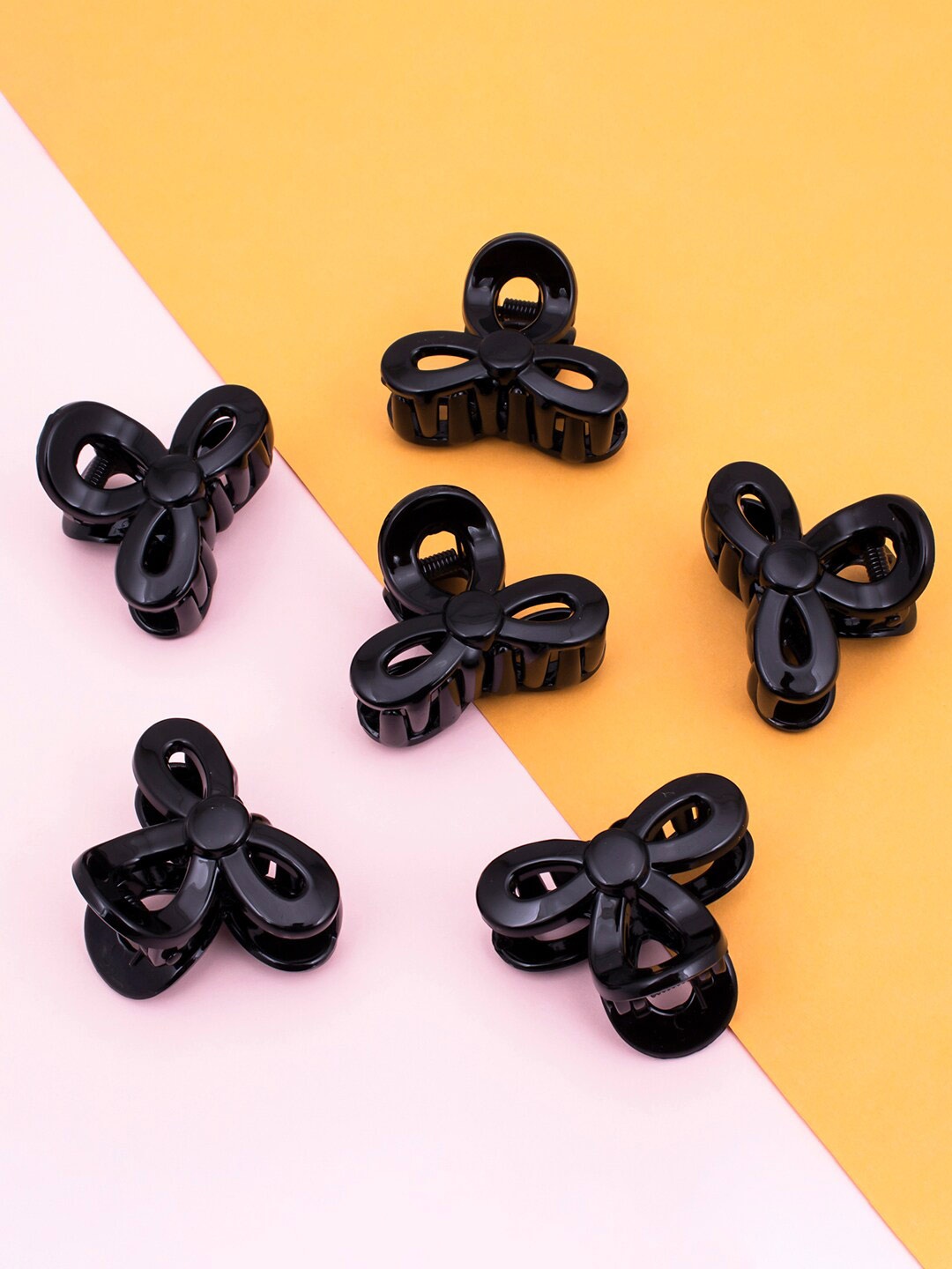 

Sukkhi Women Set of 6 Elegant Butterfly Claw Clip, Black