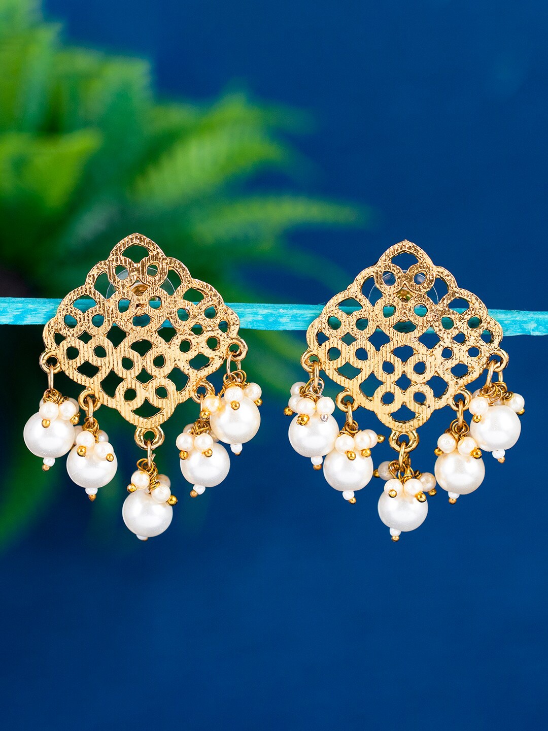 

Sukkhi Gold-Plated Contemporary Drop Earrings