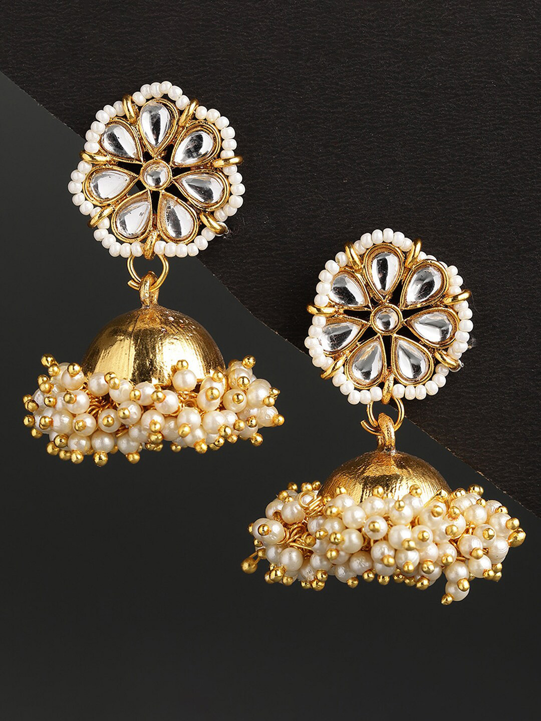 

Sukkhi Gold-Plated Dome Shaped Jhumkas Earrings