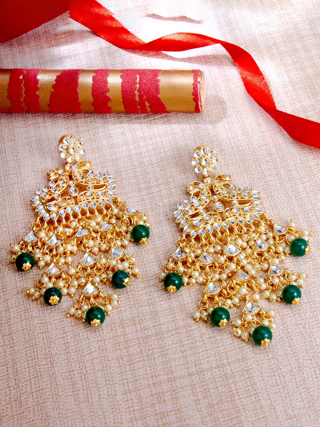 

Sukkhi Gold-Plated Contemporary Drop Earrings