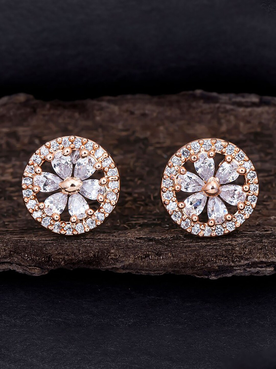 

Sukkhi Rose Gold-Plated Contemporary Studs Earrings