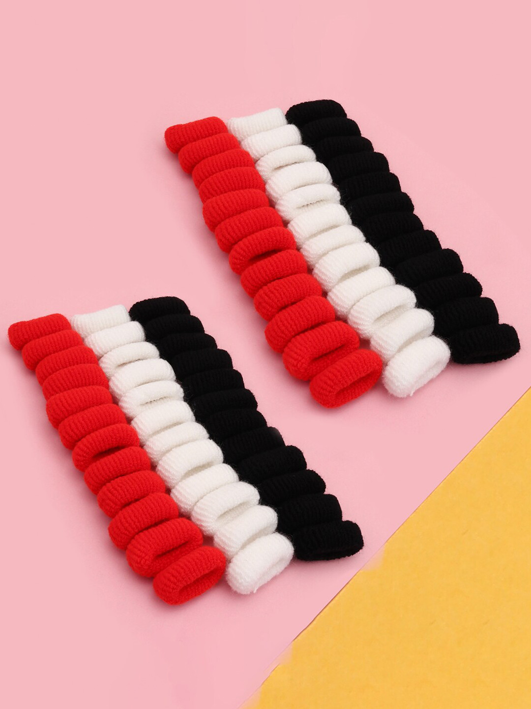 

Sukkhi Set Of 12 Woollen Rubber Ponytail Holders, Red