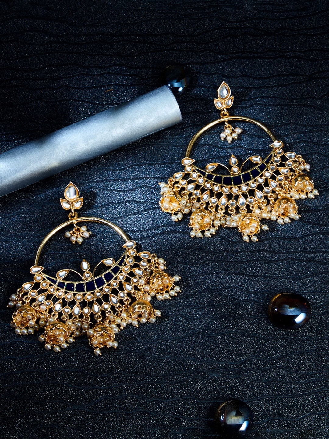 

Sukkhi Gold Plated Contemporary Kundan Chandbalis