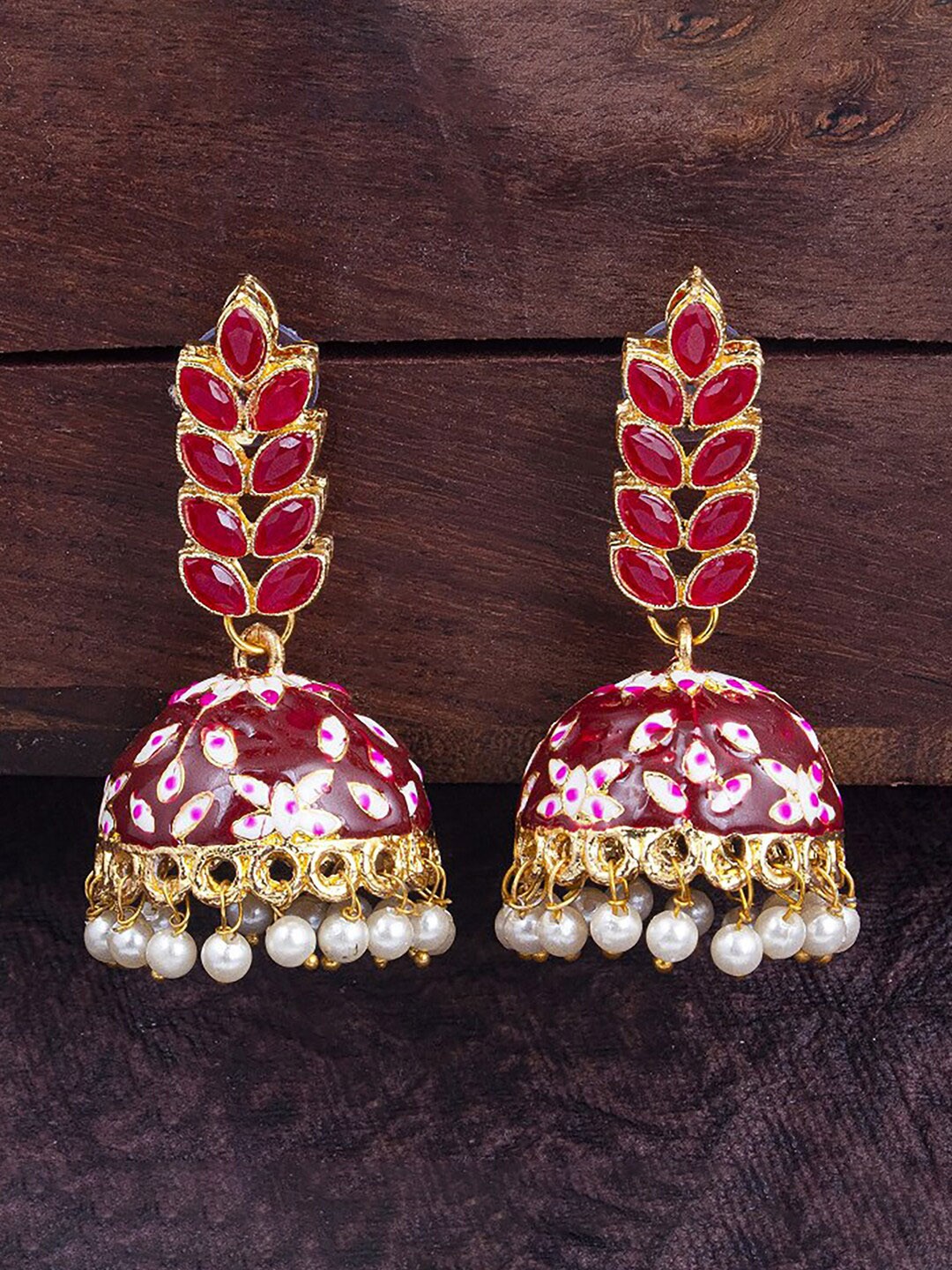 

Sukkhi Gold-Plated Dome Shaped Jhumkas Earrings