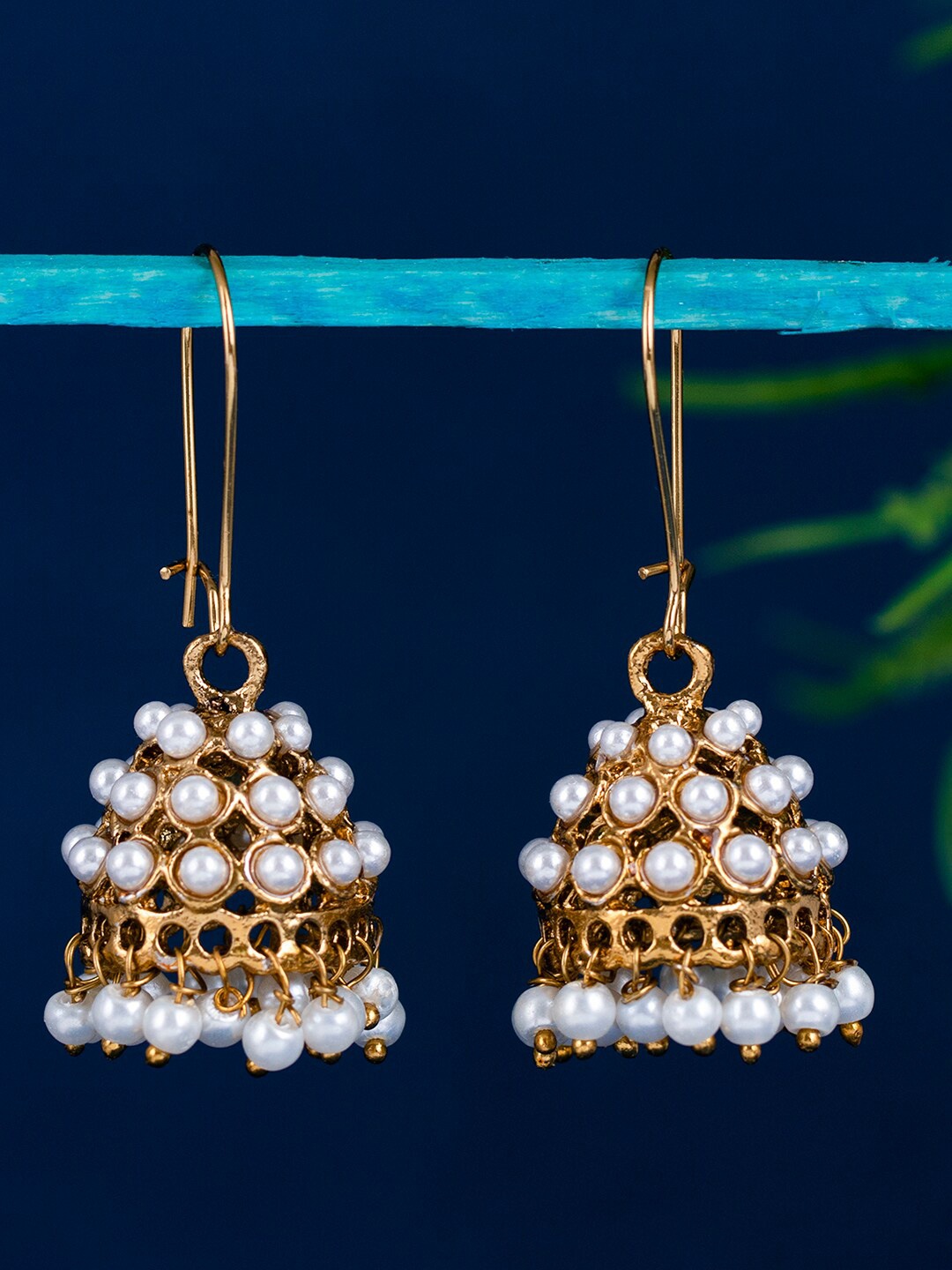 

Sukkhi Gold Plated Dome Shaped Beaded Jhumkas