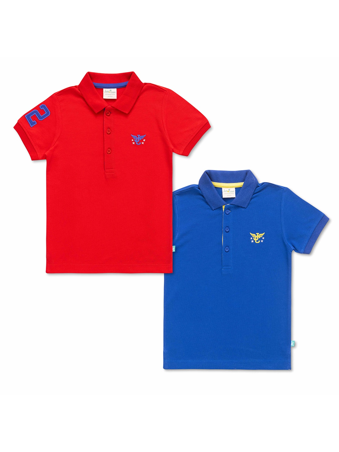 

JusCubs Boys Pack Of 2 Polo Collar Cotton T-shirt, Blue