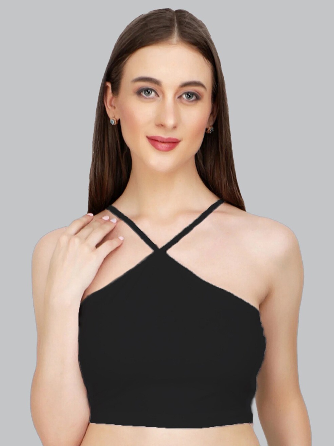 

CUFFS N LASHES Sleeveless Crop Top, Black