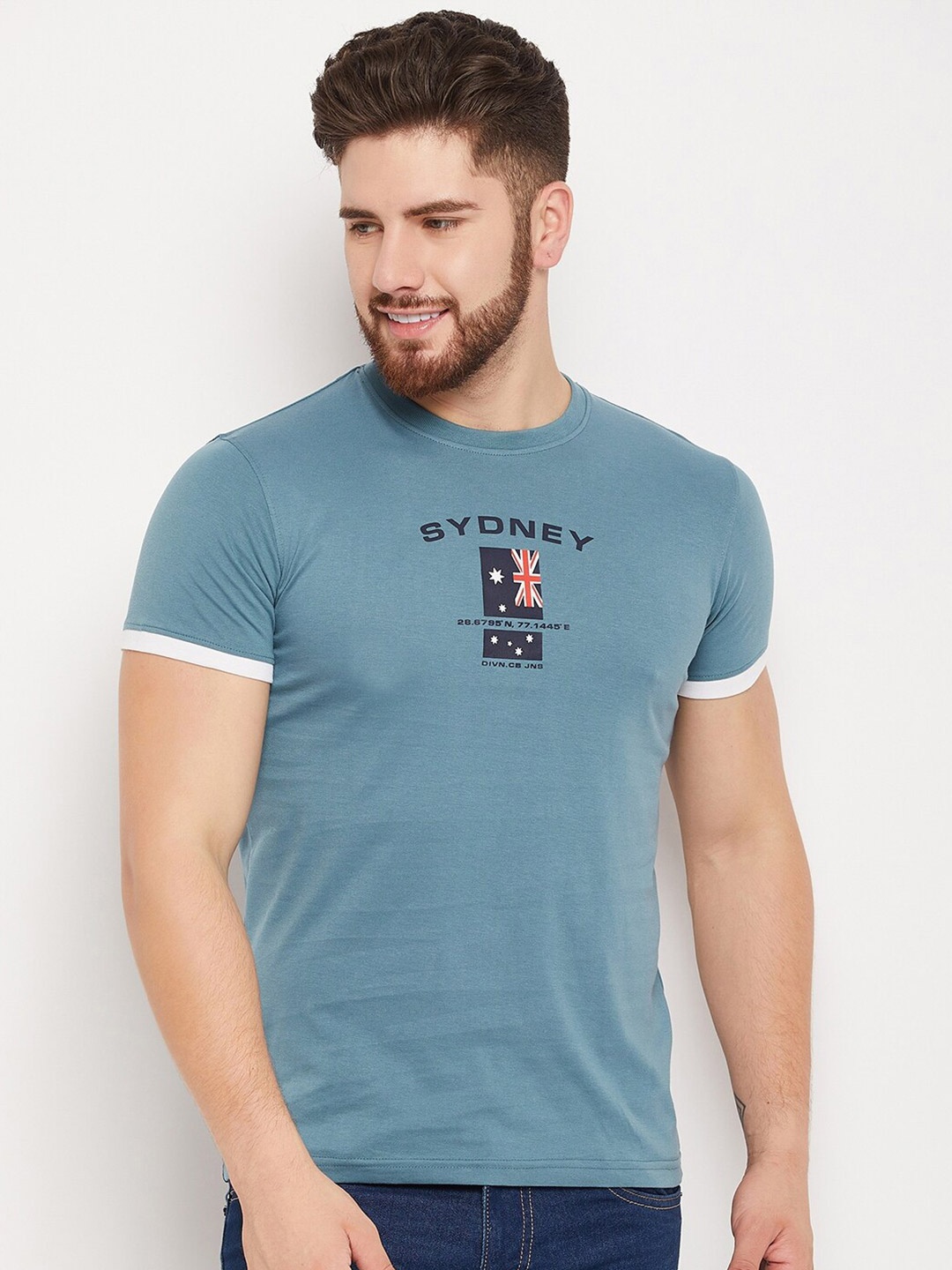 

Cantabil Round Neck Short Sleeves T-shirt, Teal