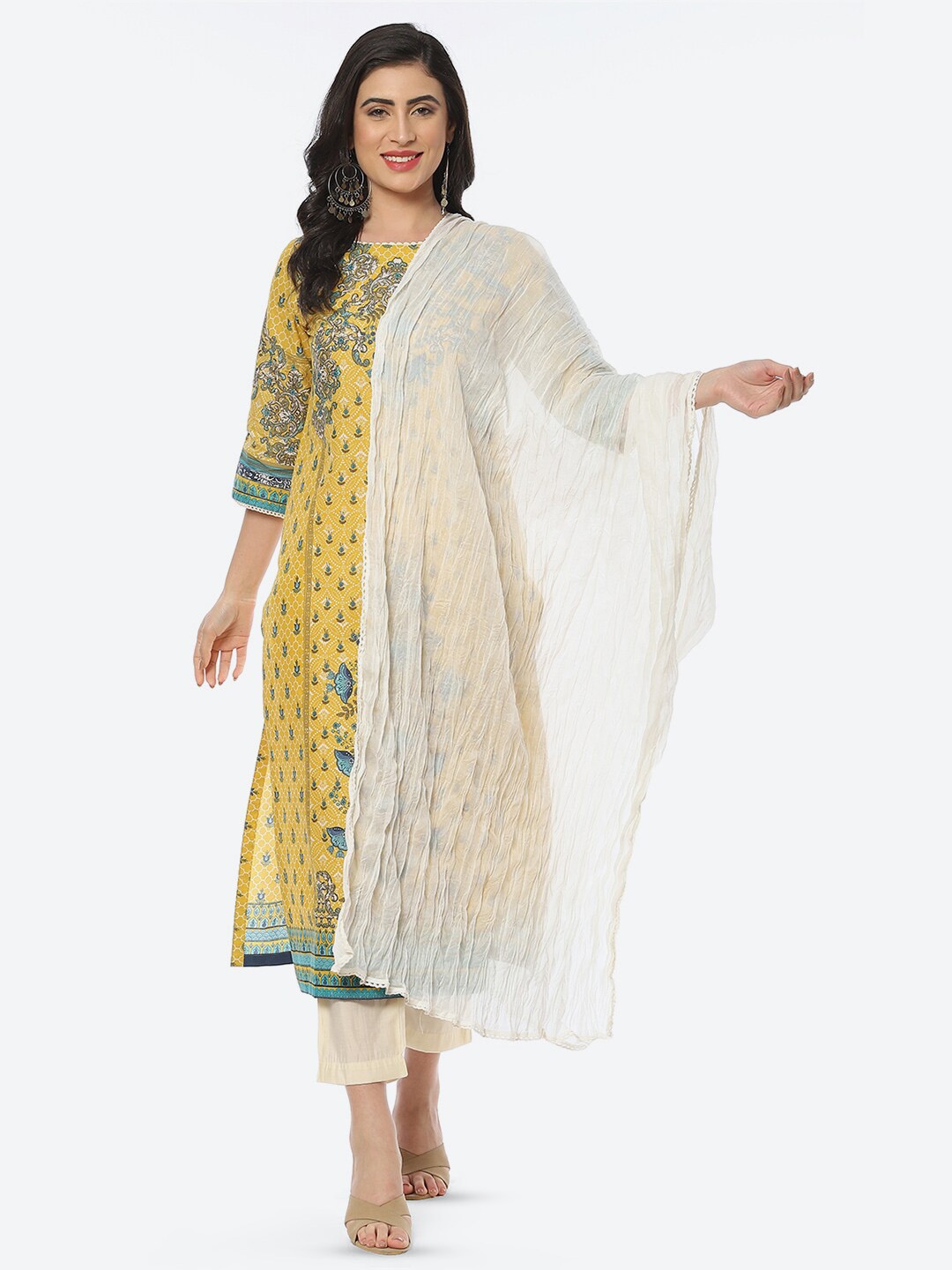 

Biba Voile Crushed Dupatta, White