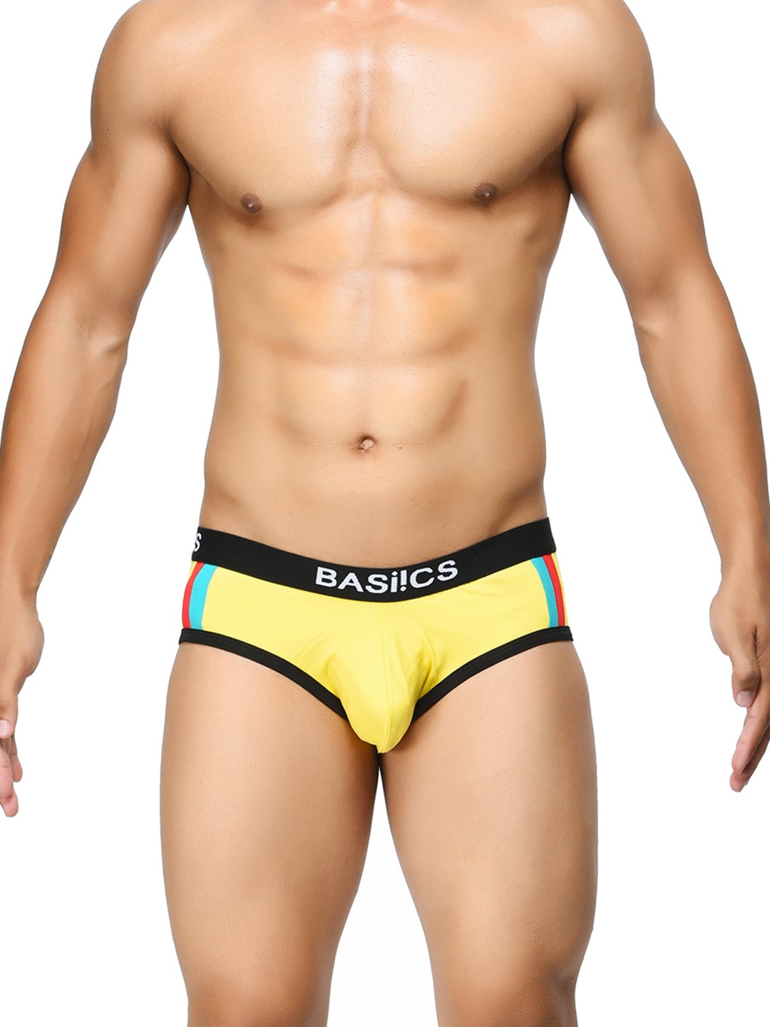 

BASIICS by La Intimo Men Mid-Rise Cotton Basic Briefs, Yellow