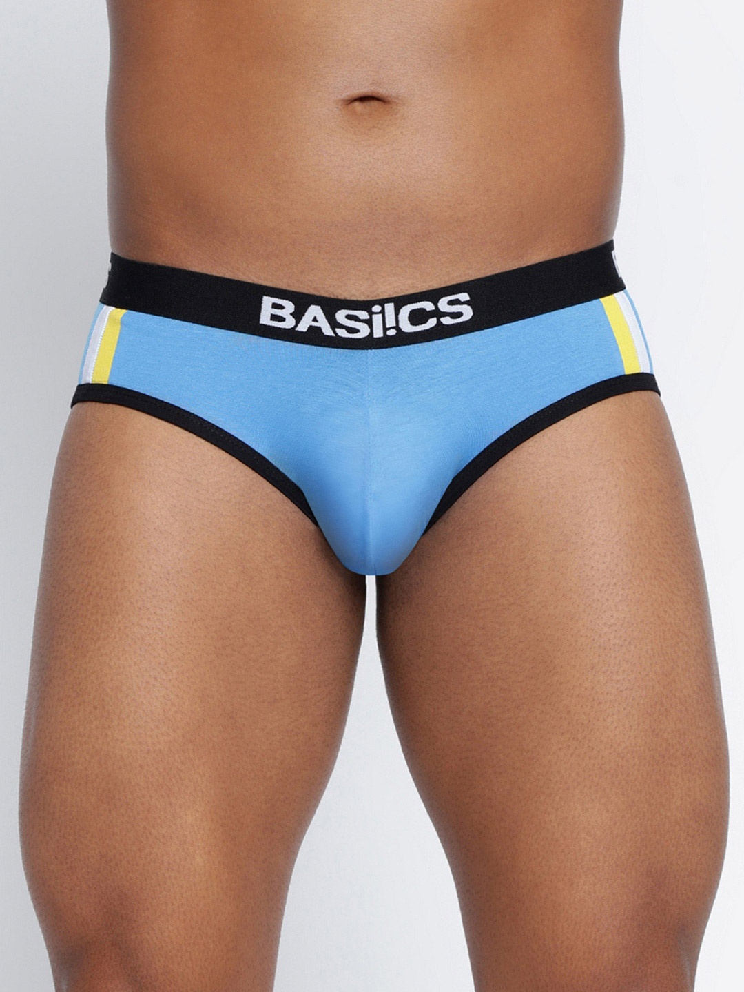 

BASIICS by La Intimo Men Mid-Rise Cotton Basic Briefs, Blue