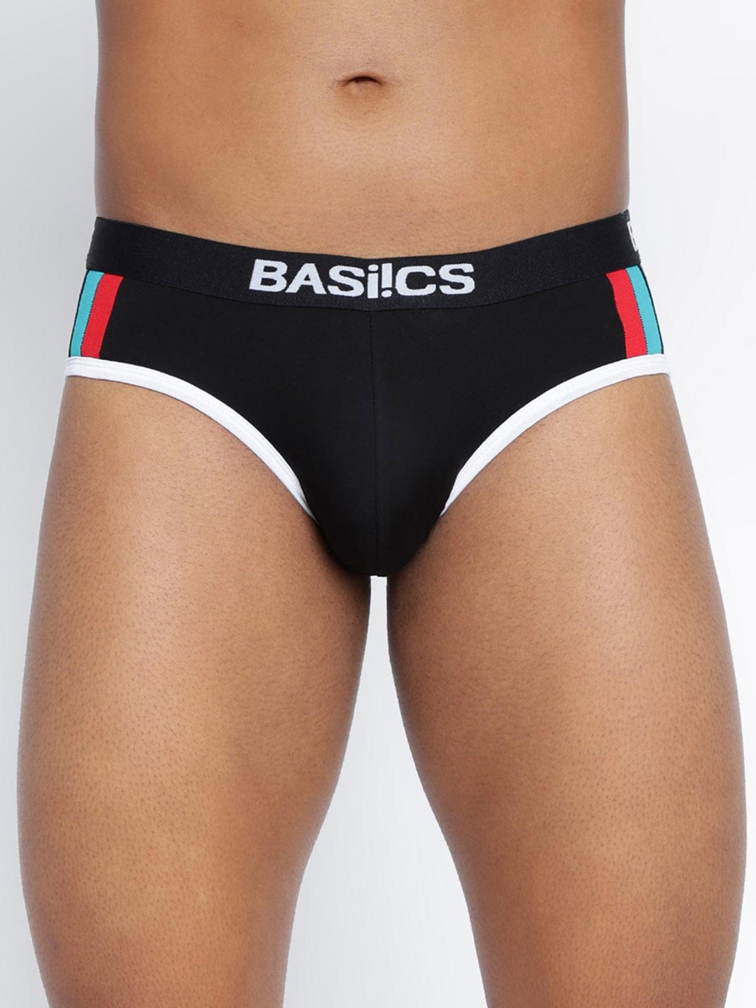 

BASIICS by La Intimo Men Mid-Rise Cotton Basic Briefs, Black