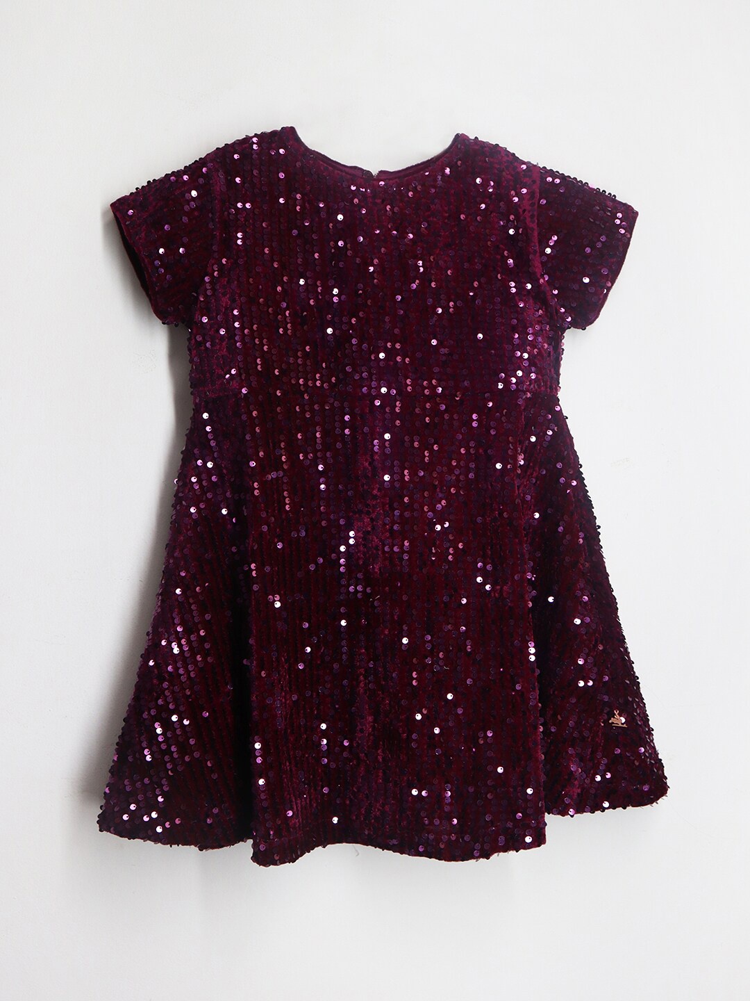 

Cherry Crumble Girls Embellished A-Line Dress, Purple