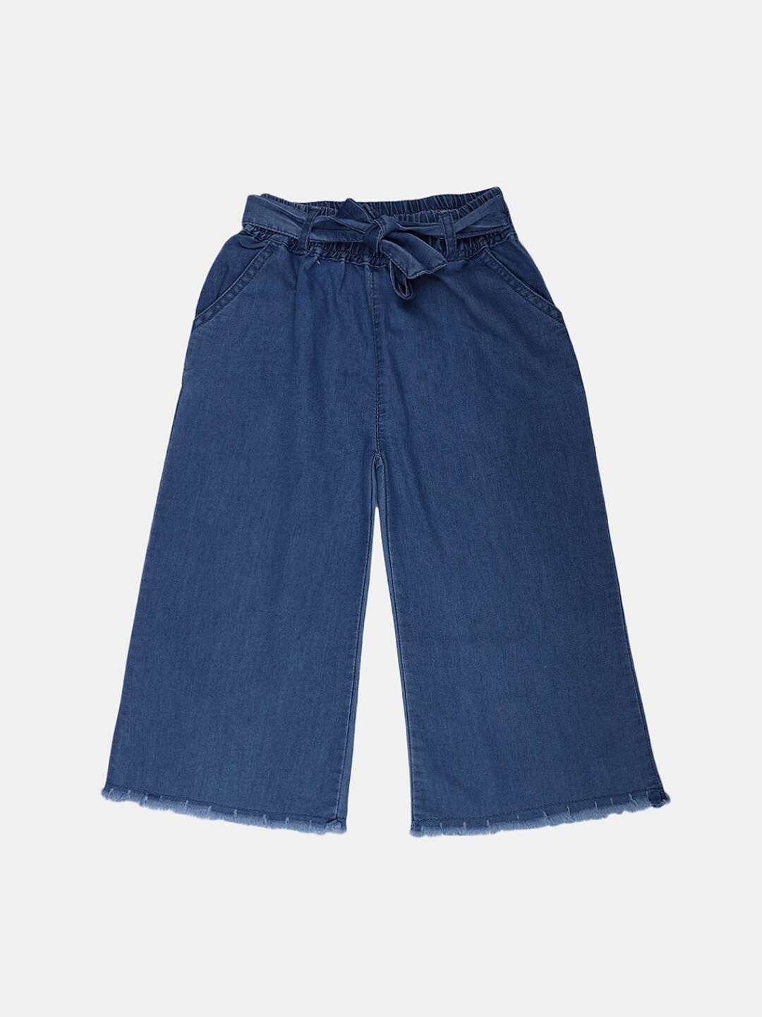 

V-Mart Girls Loose Fit Cotton Denim Harem Pant, Blue