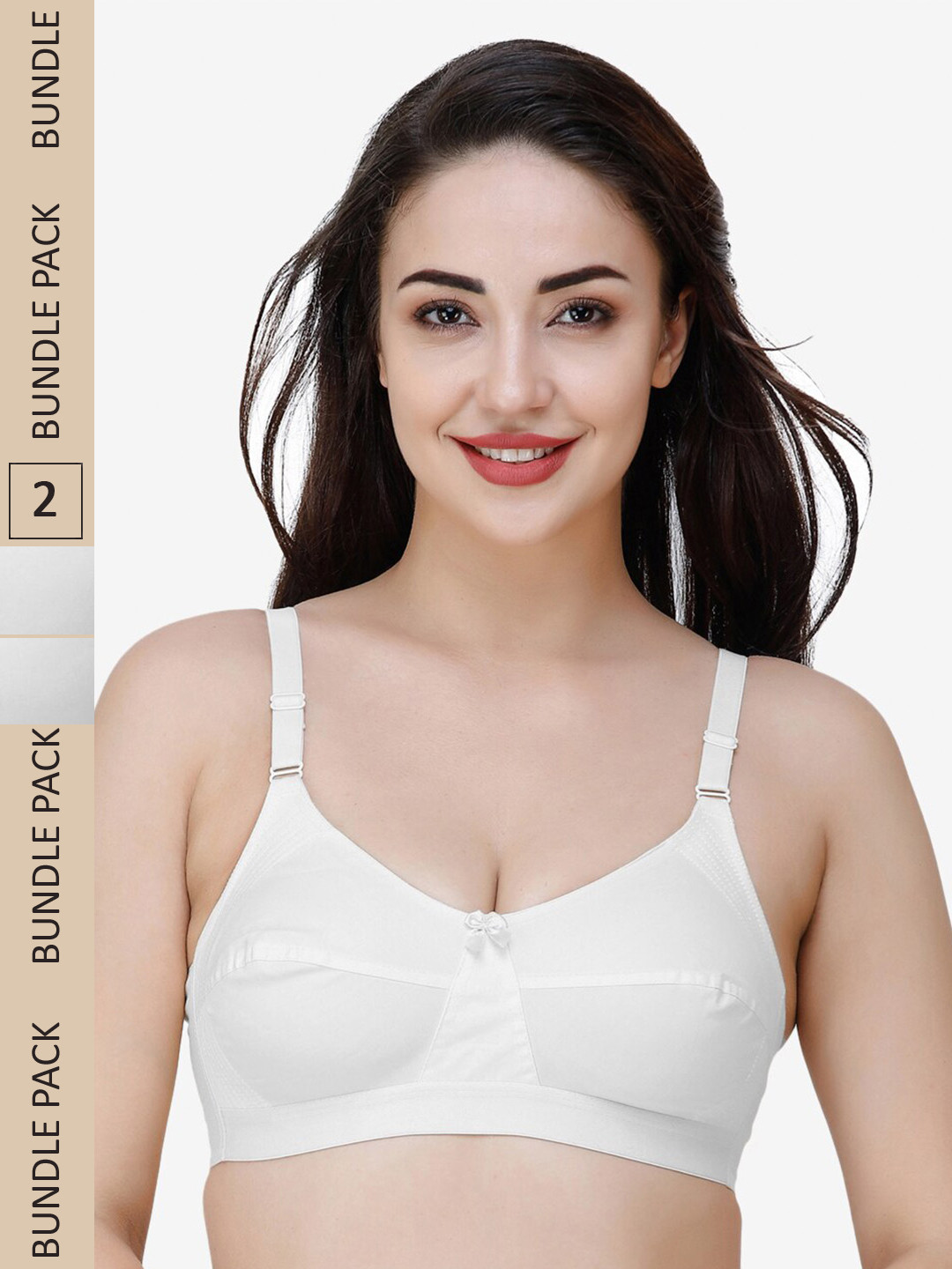 

College Girl Pack Of 2 Full Coverage All Day Comfort Cotton Everyday Bra, White