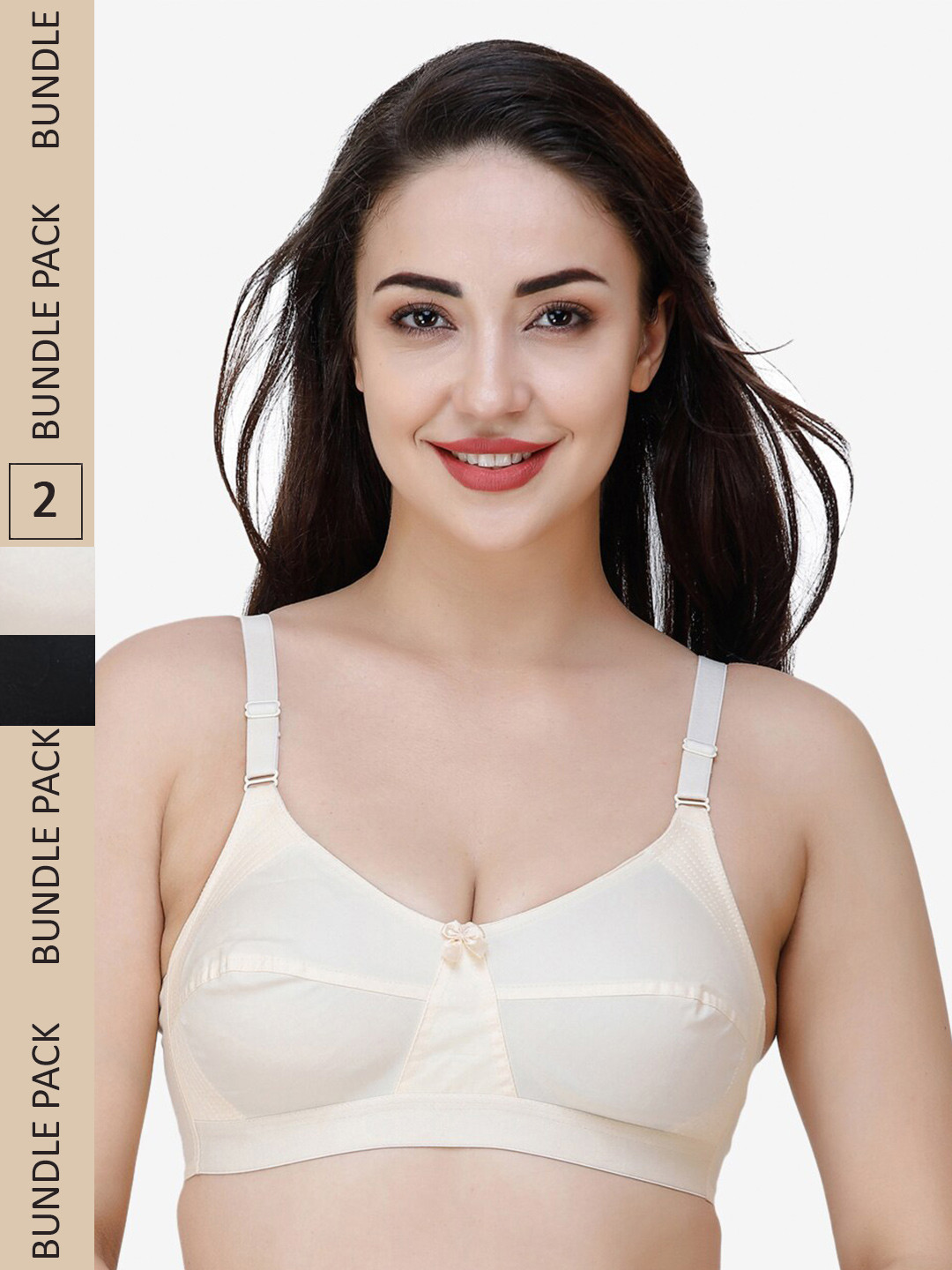 

College Girl Pack Of 2 Full Coverage All Day Comfort Cotton Everyday Bra, Nude