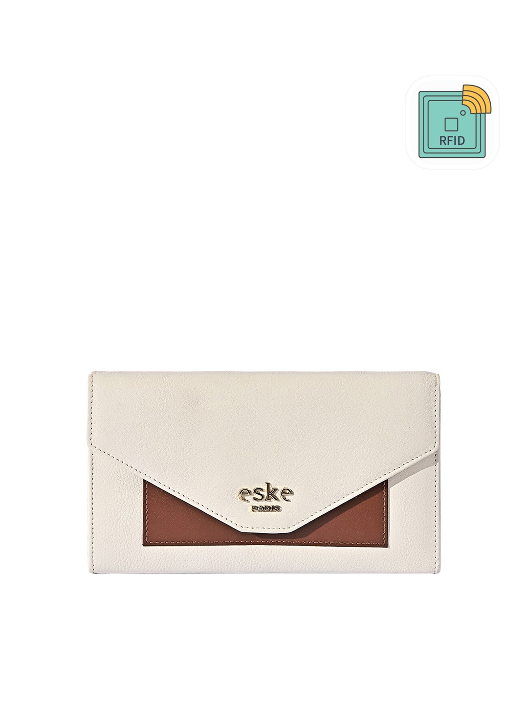 

Eske Women Leather Three Fold Wallet, Brown