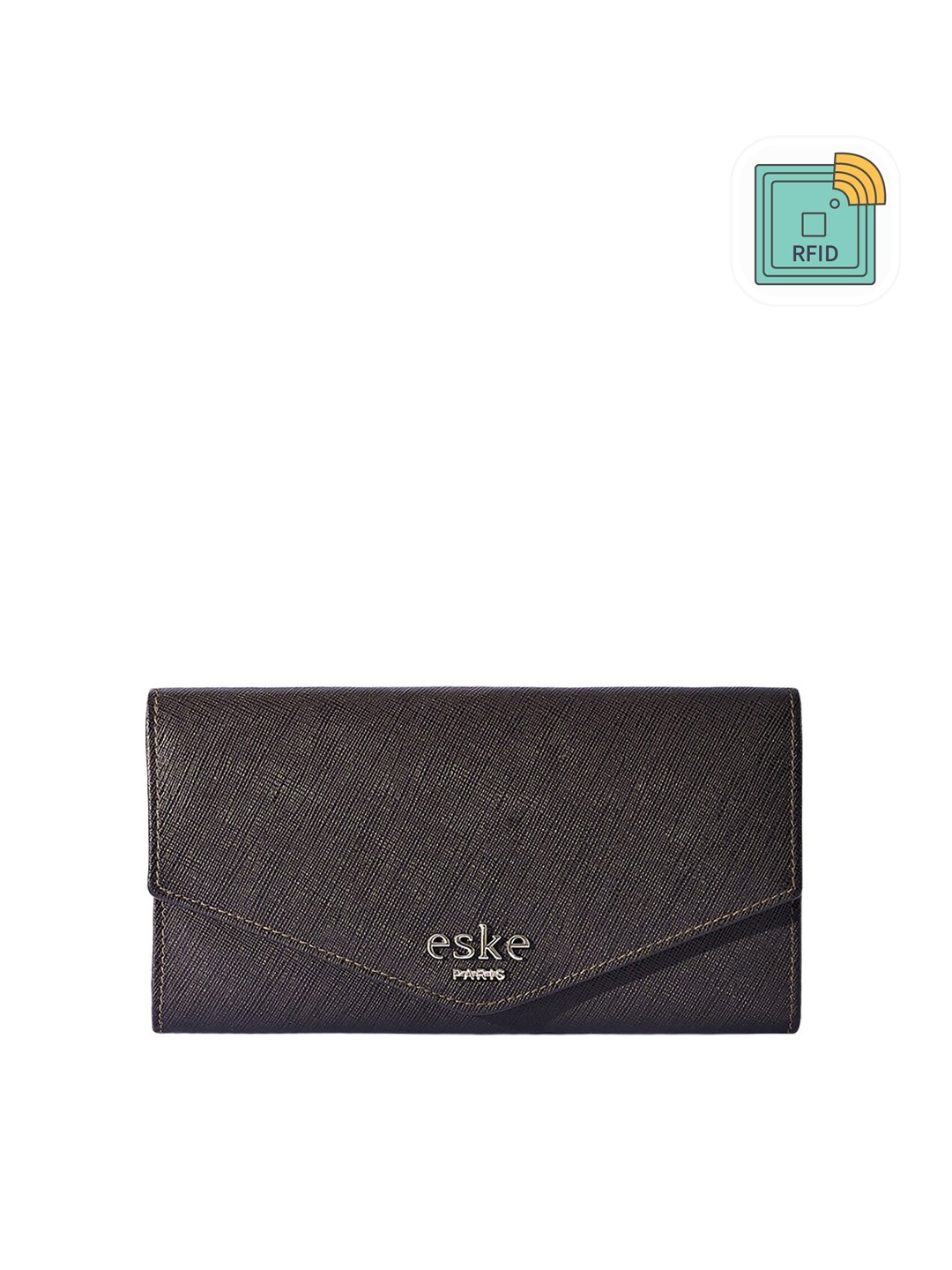 

Eske Women Leather Three Fold Wallet, Brown