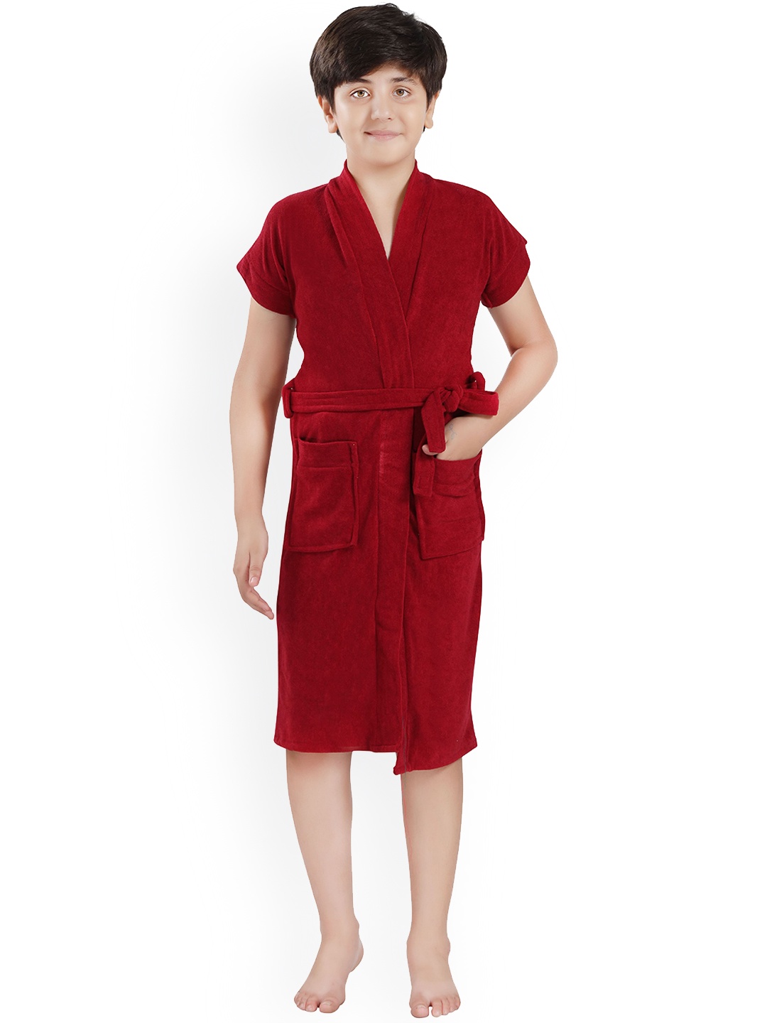 

HotGown Boys Terry Cotton Bathrobe, Maroon