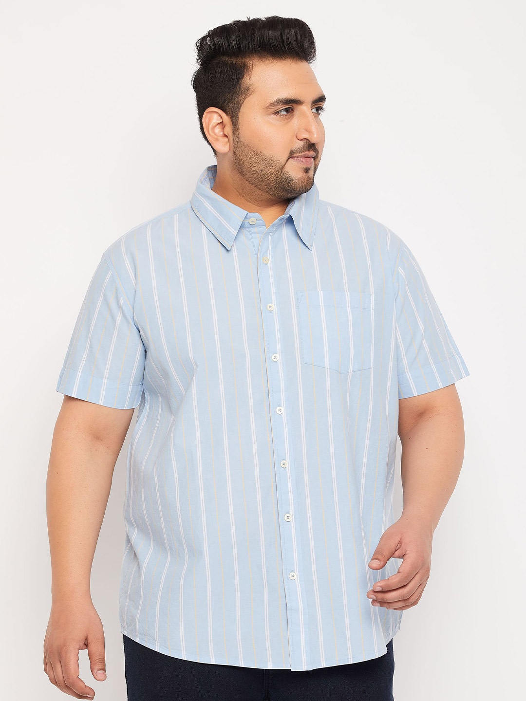 

bigbanana Striped Pure Cotton Casual Shirt, Blue