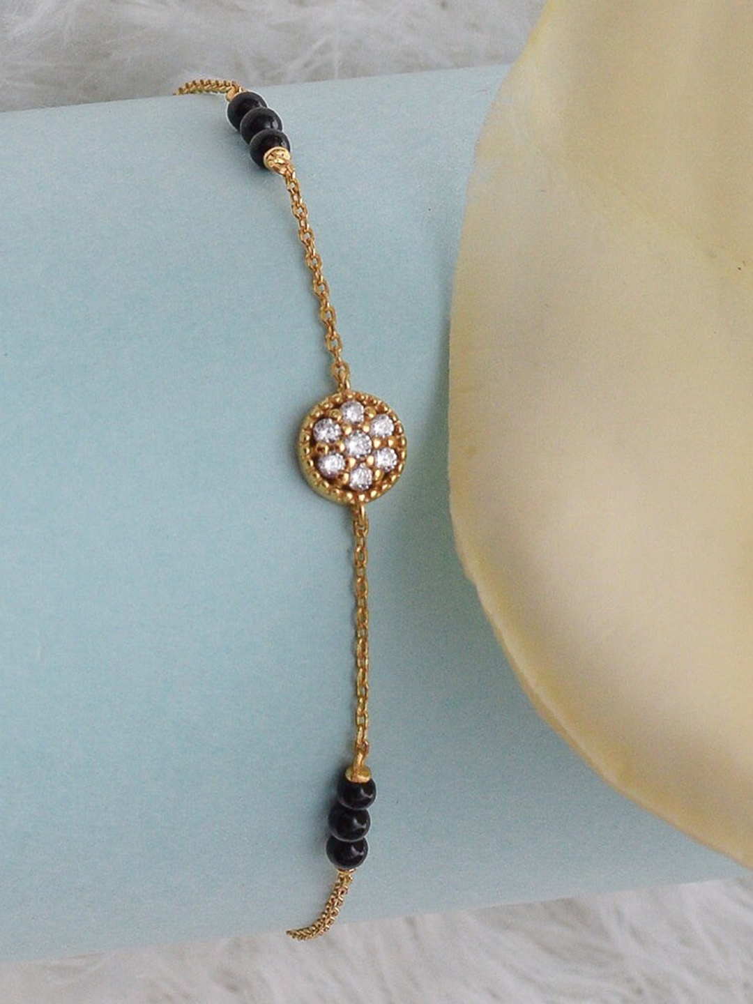 

PALMONAS Women Sterling Silver Gold-Plated Charm Bracelet