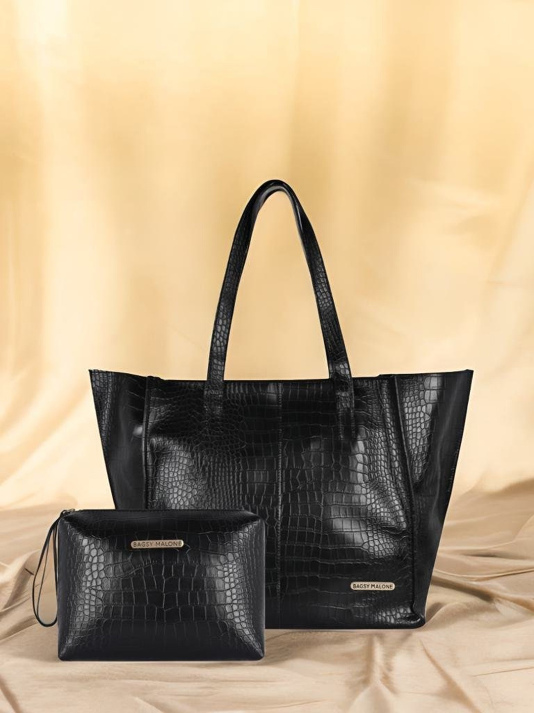 

Bagsy Malone Set Of 2 PU Water Resistant Structured Shoulder Bag, Black