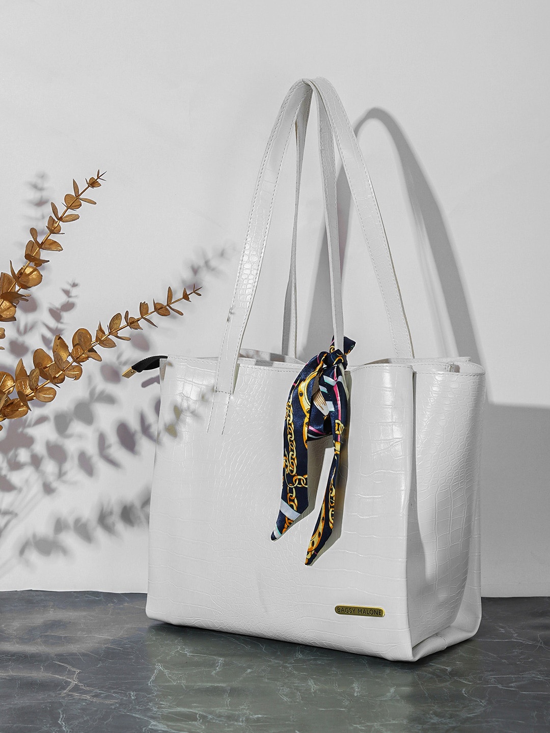 

Bagsy Malone Textured Shopper Tote Bag, White