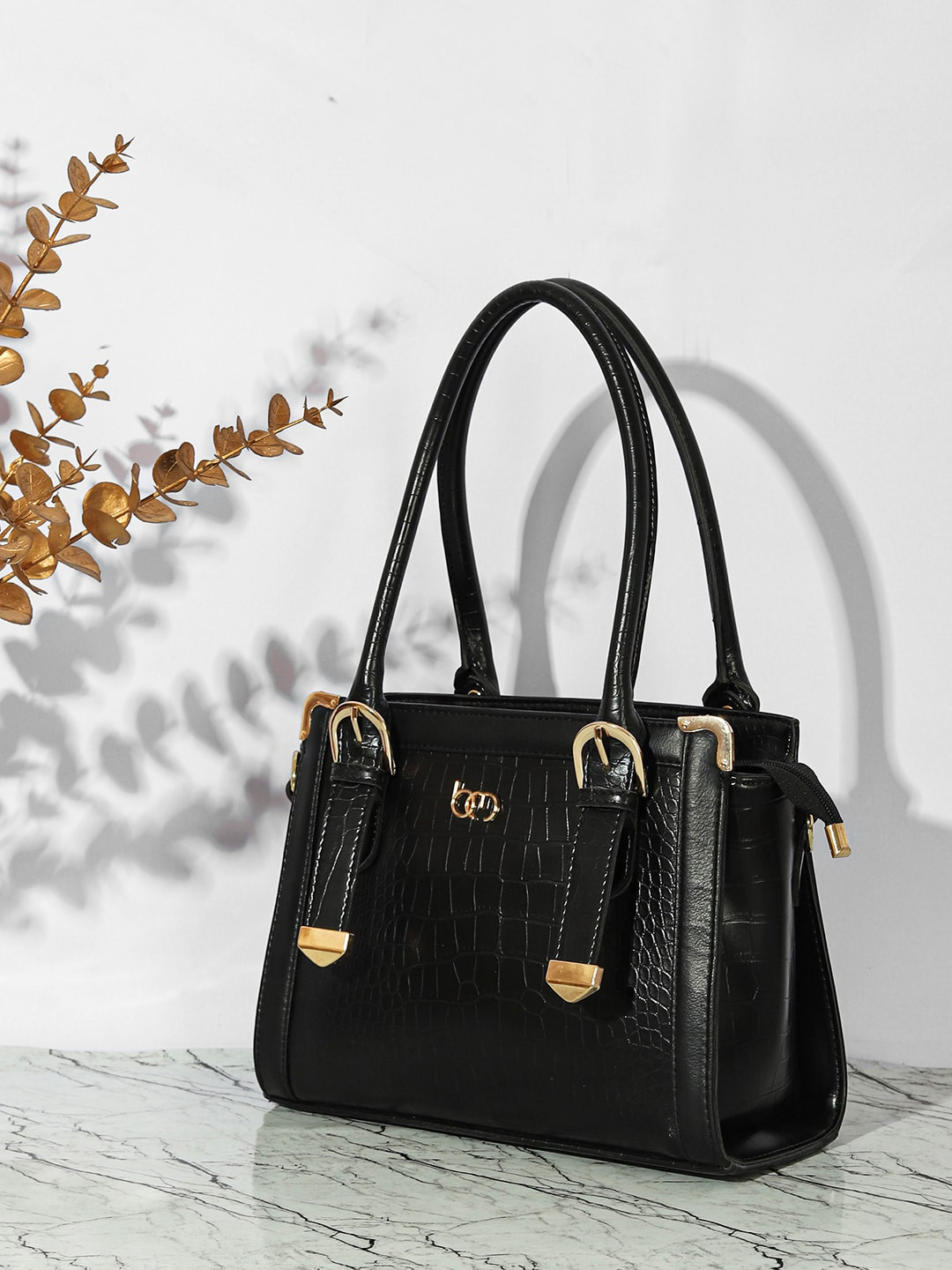 

Bagsy Malone Textured Structured Handheld Bag, Black