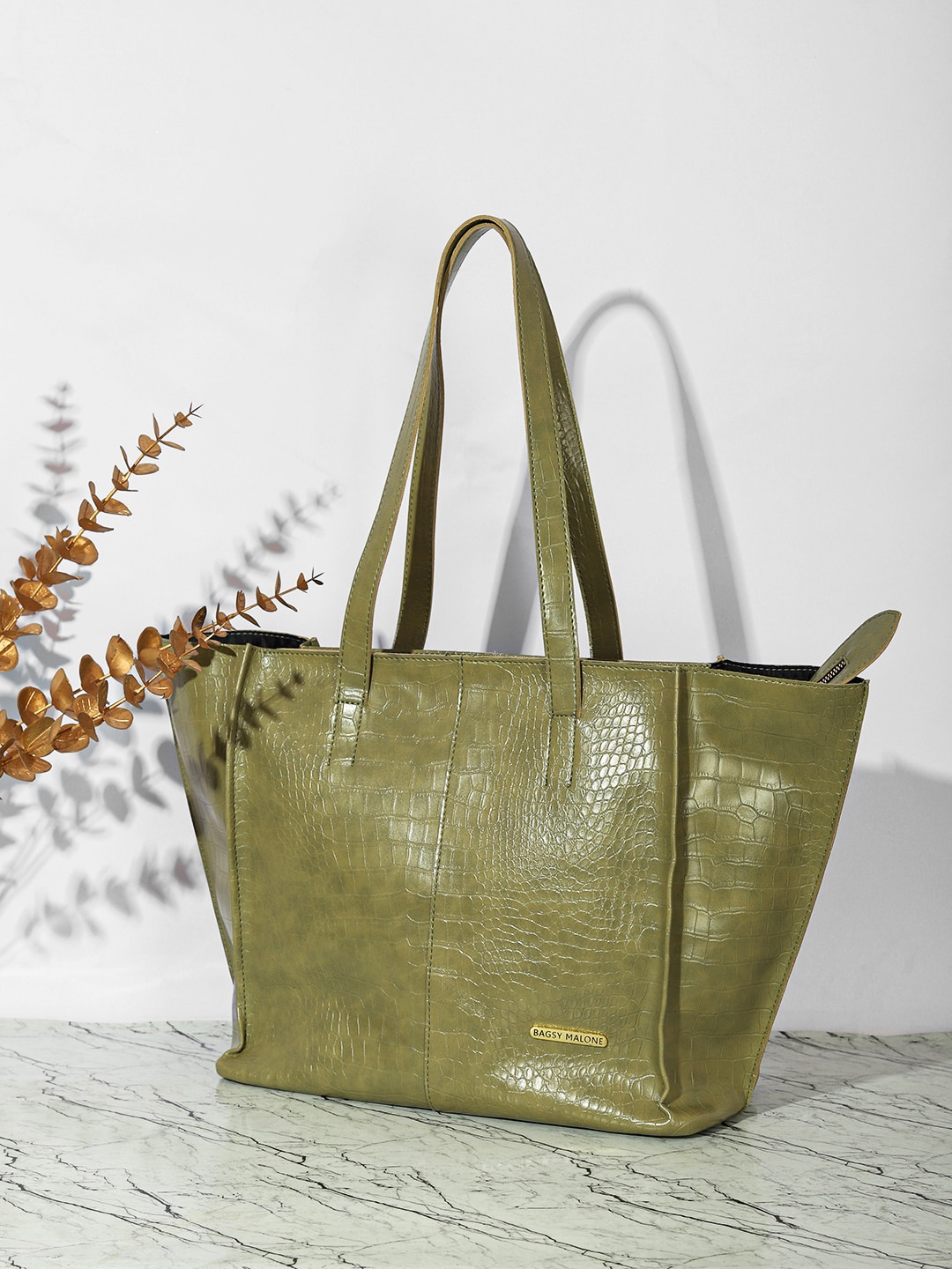 Bagsy Malone Textured Structured Tote Bag, Sea green