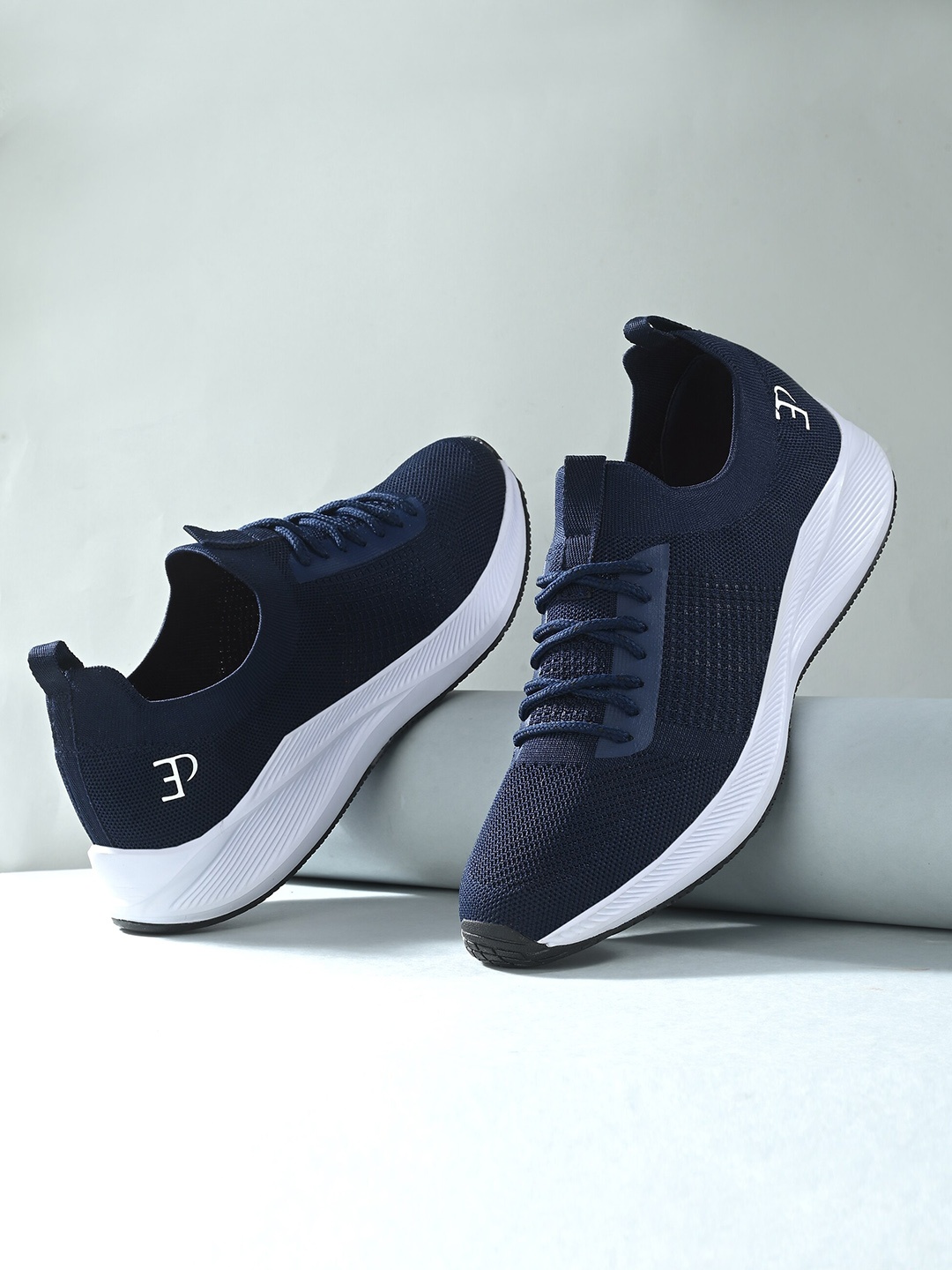 

El Paso Men Textile Lace-Up Fresh Foam Running Non-Marking Shoes, Navy blue