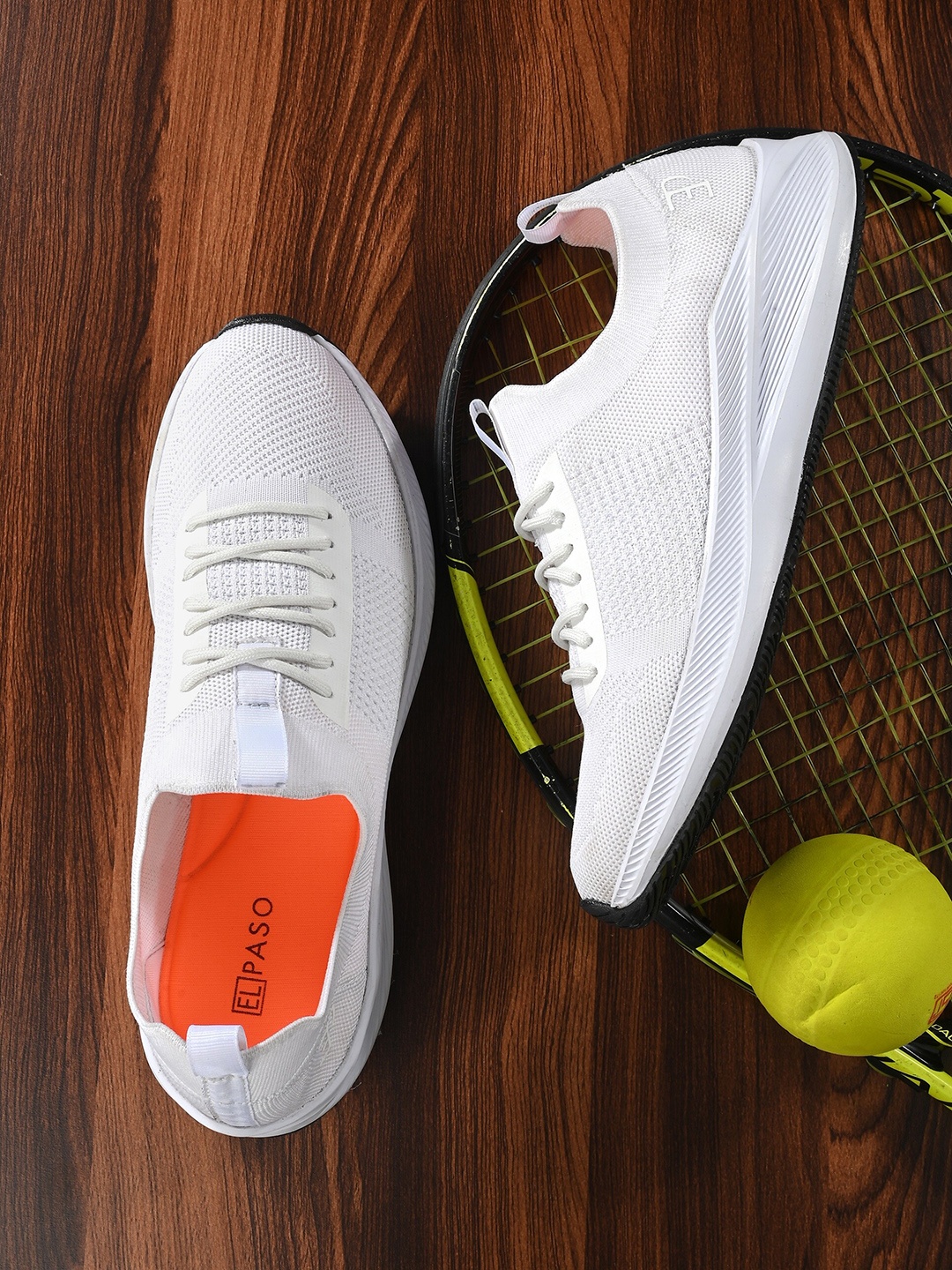 

El Paso Men Textile Running Fresh Foam Lace Up Non-Marking Shoes, White
