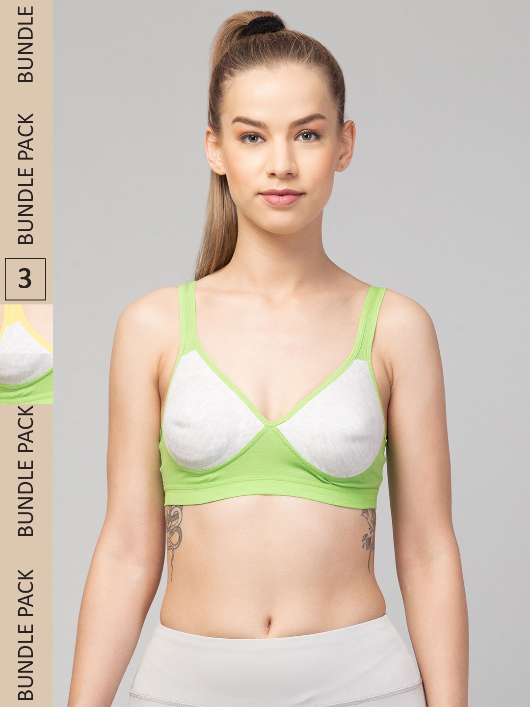 

Apraa & Parma Set Of Lightly Padded Sports Bra, Green