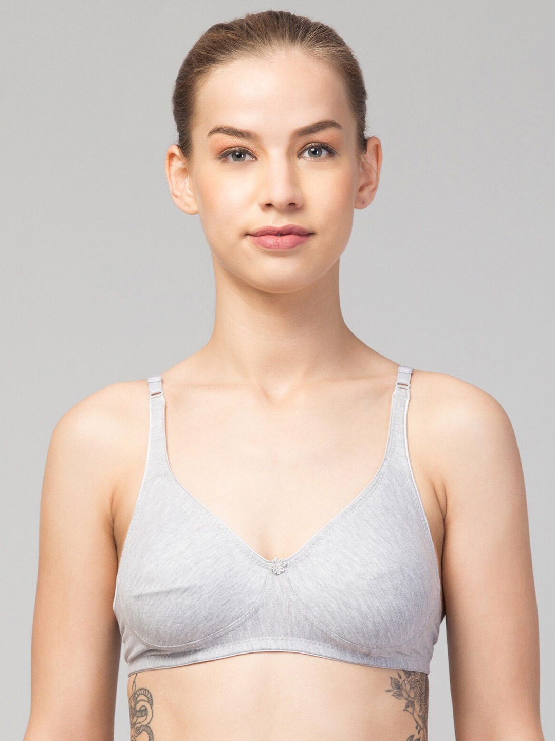 

Apraa & Parma Full Coverage Seamless Organic Everyday Bra, Grey