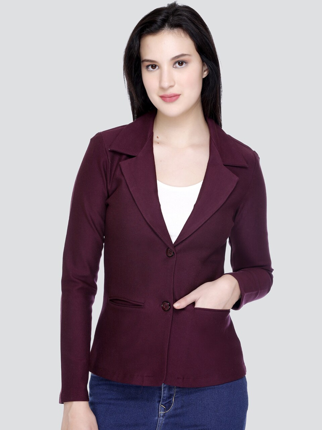 

HONNETE Single Breasted Formal Blazer, Purple