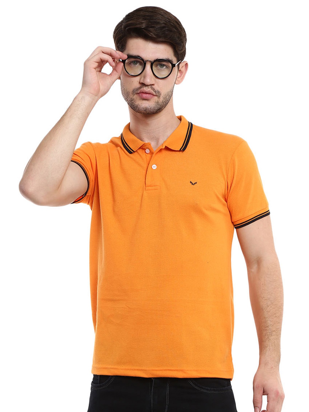 

V-Mart Polo Collar Short Sleeves Cotton Casual T-shirt, Orange