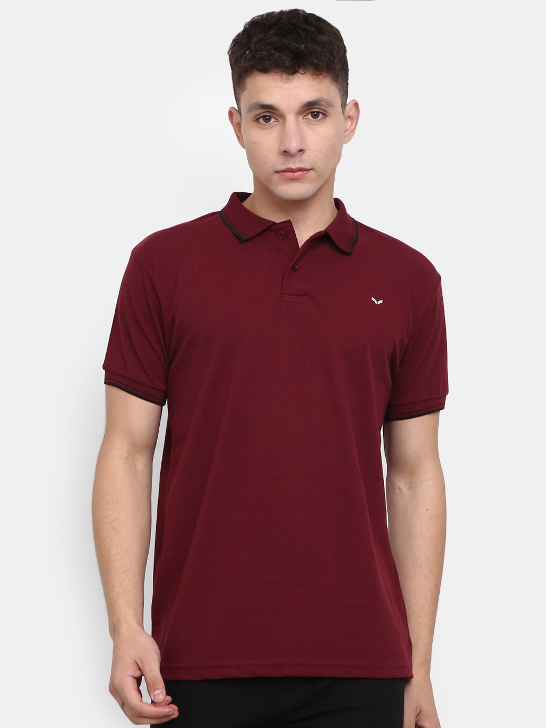 

V-Mart Polo Collar Short Sleeves Cotton Casual T-shirt, Maroon