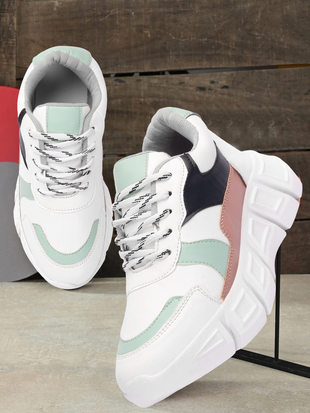 

Colo Women Colourblocked Basics Sneakers, White