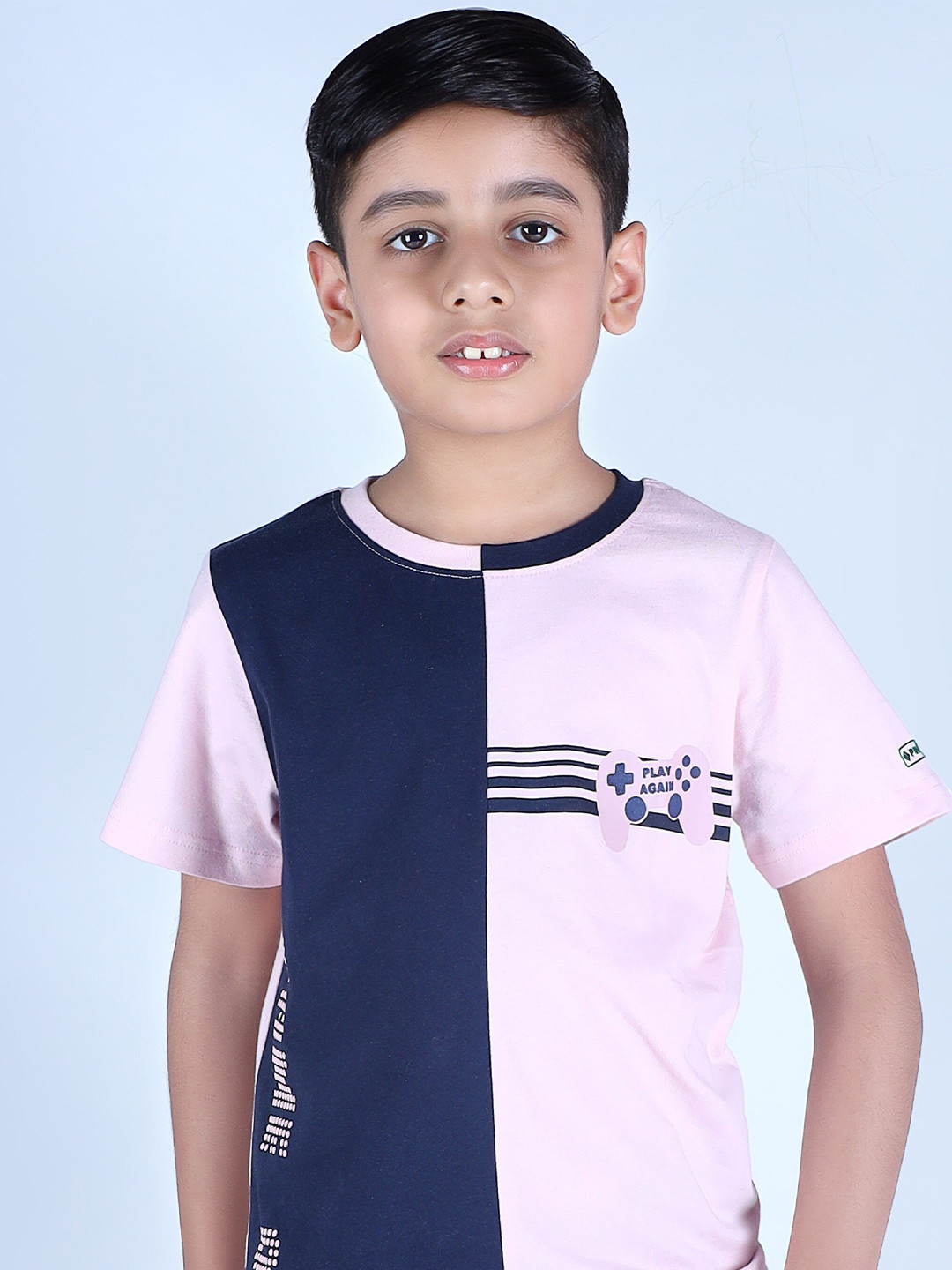 

3PIN Boys Printed Pure Cotton T-shirt With Shorts Set, Pink