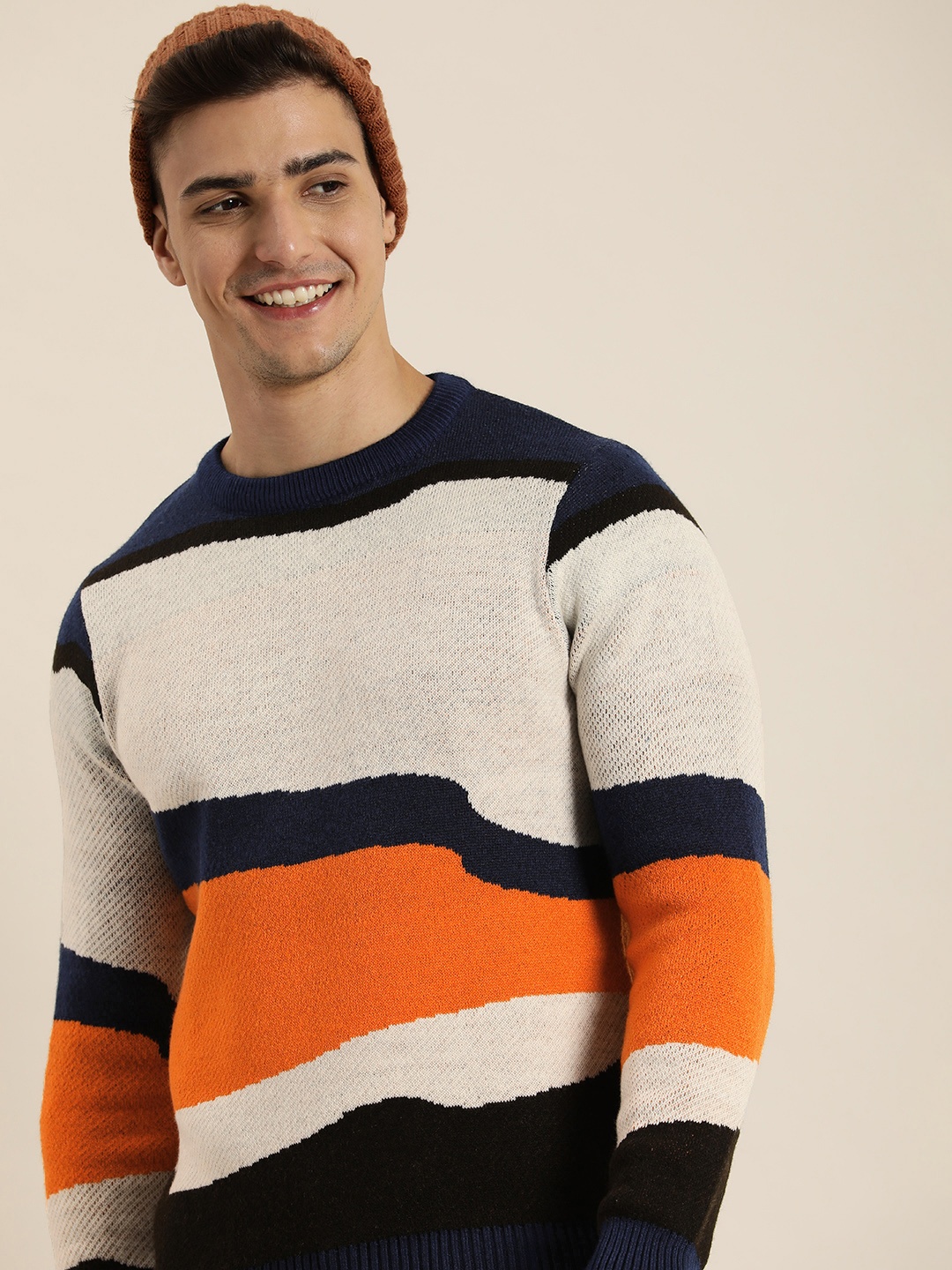 

HERE&NOW Colourblocked Pullover Sweater, Off white