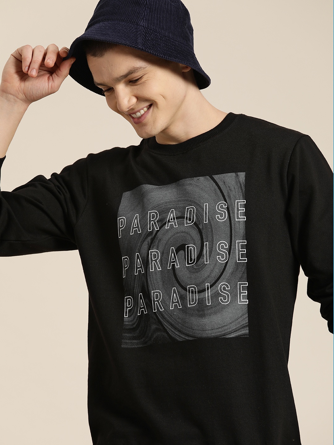 

HERE&NOW Typography Printed Sweatshirt, Black