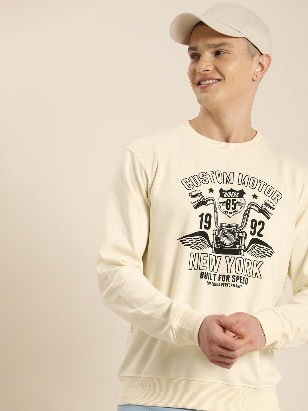 

HERE&NOW Graphic Printed Sweatshirt, Cream