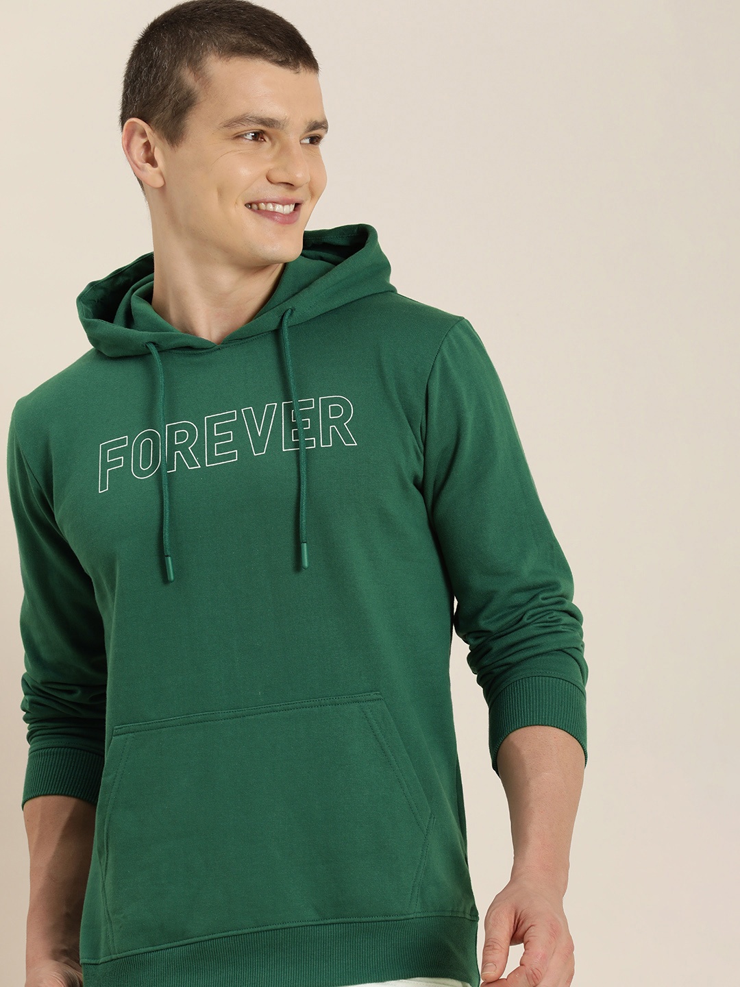 

HERE&NOW Hooded Printed Sweatshirt, Green