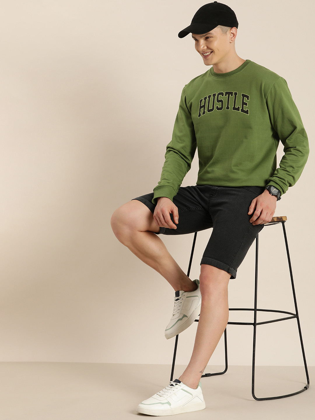 

HERE&NOW Graphic Printed Sweatshirt, Green