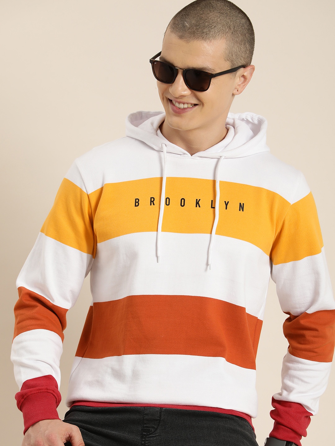 

HERE&NOW Colourblocked Hooded Sweatshirt, White