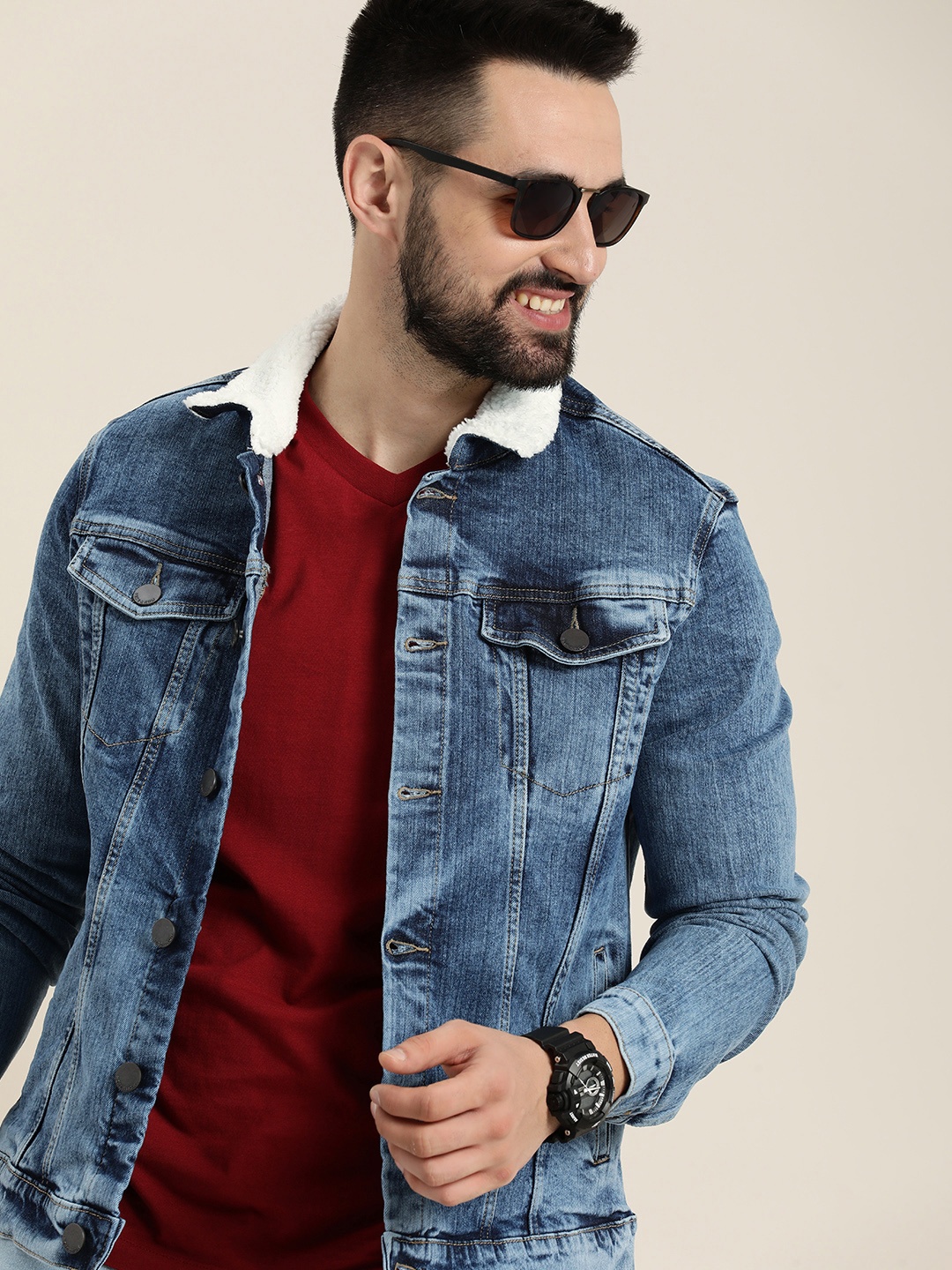 

HERE&NOW Regular Denim Truckers Jacket, Blue